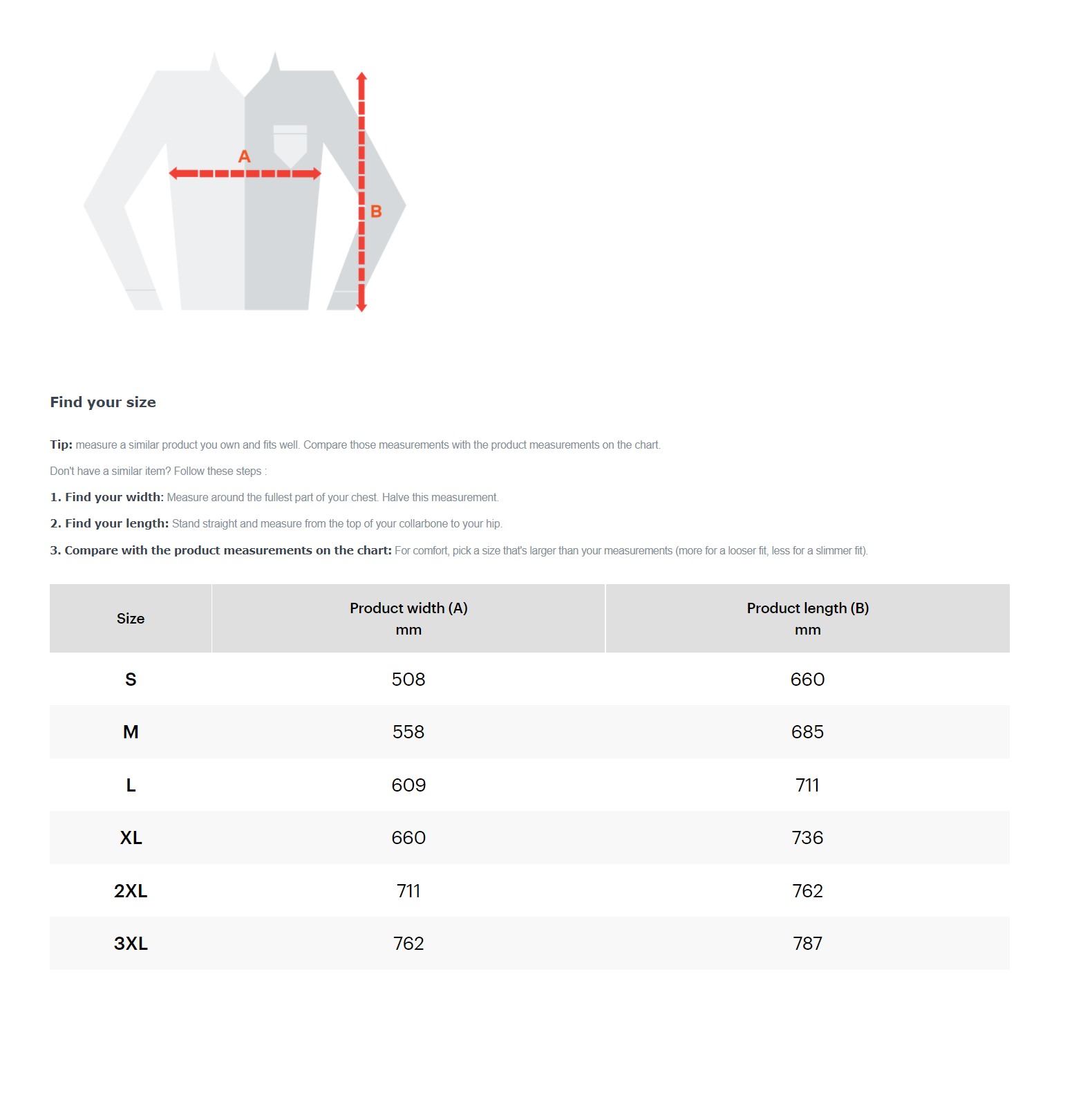 SWEATSHIRT-SIZE CHART