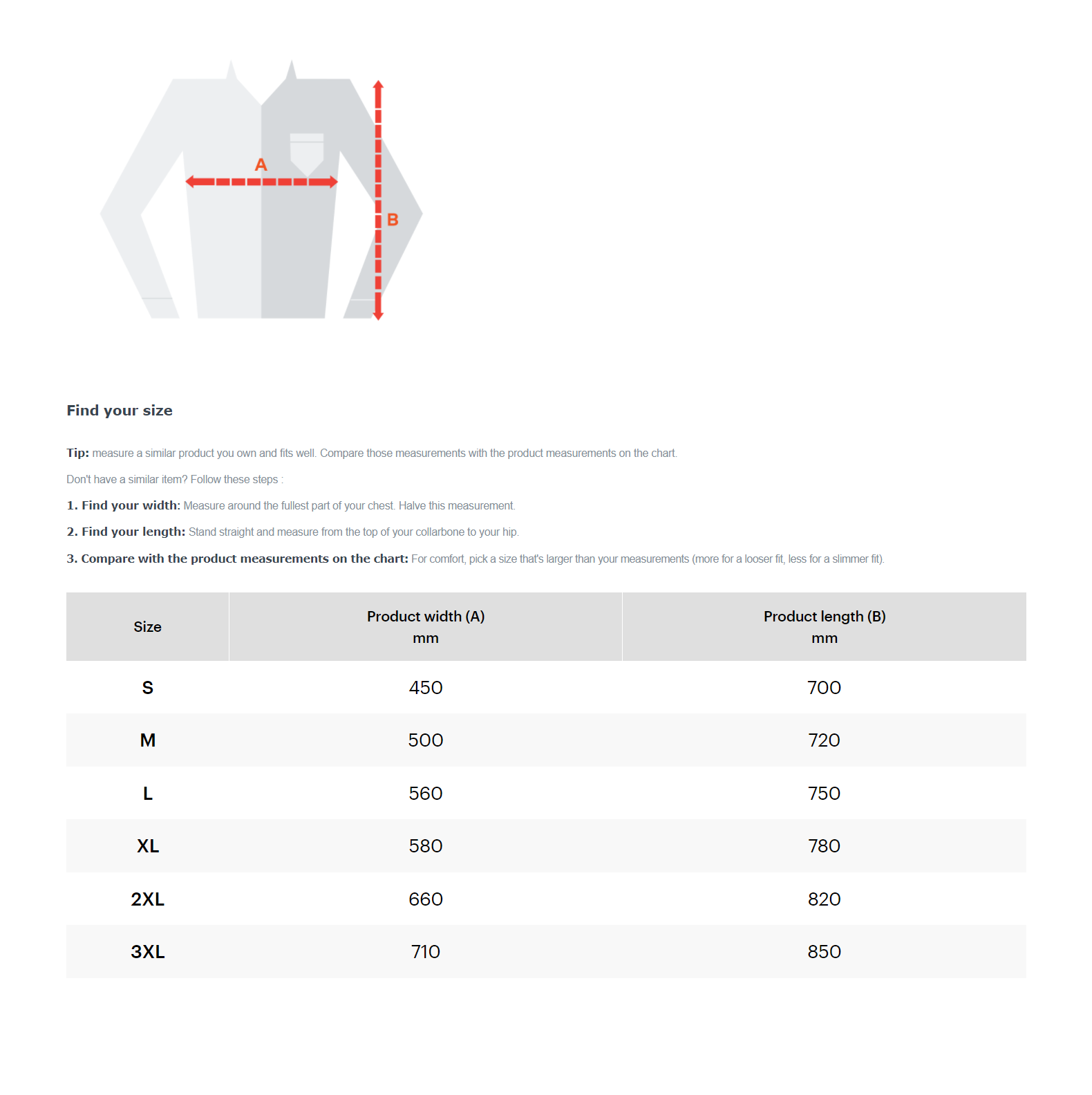T-SHIRT-SIZE CHART